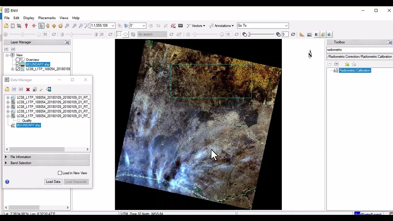 Atmospheric Correction of Landsat Images in ENVI software