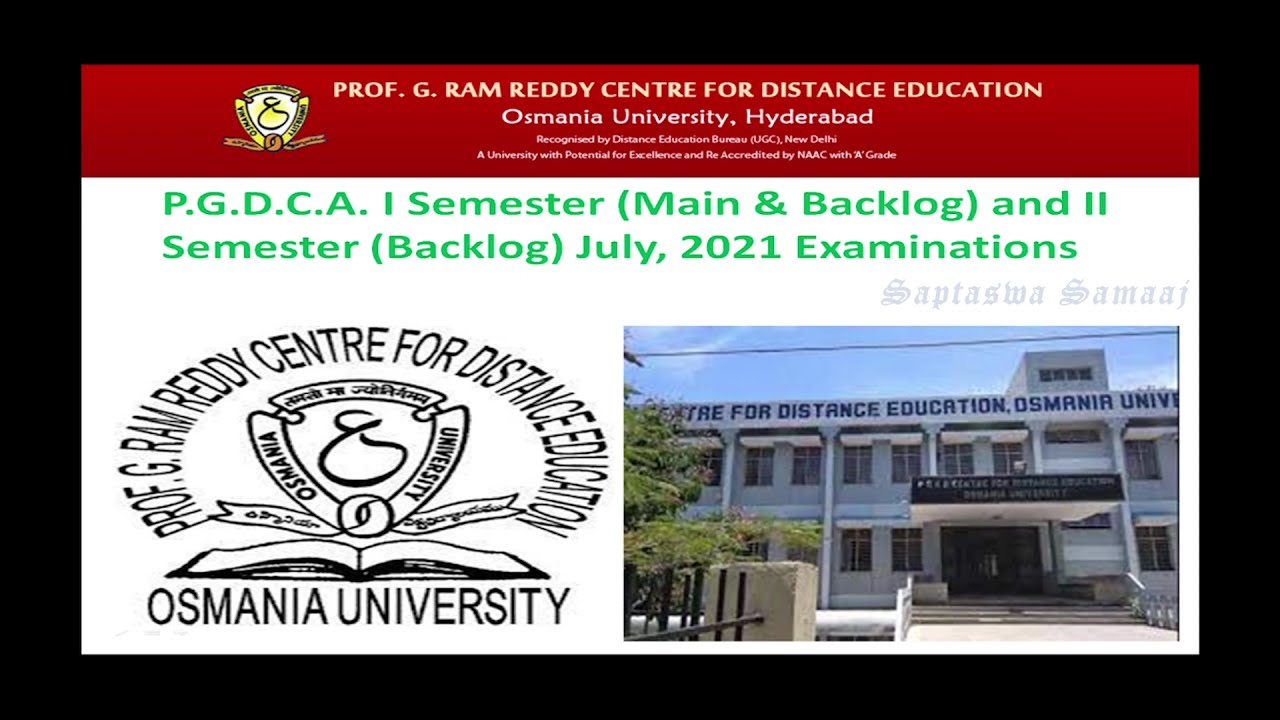 PROFF.G.RAM REDDY CENTER DISTANCE EDUCATION||NOTICE FOR EXAMINATION FEE|| I & II SEMISTER FEE NOTICE