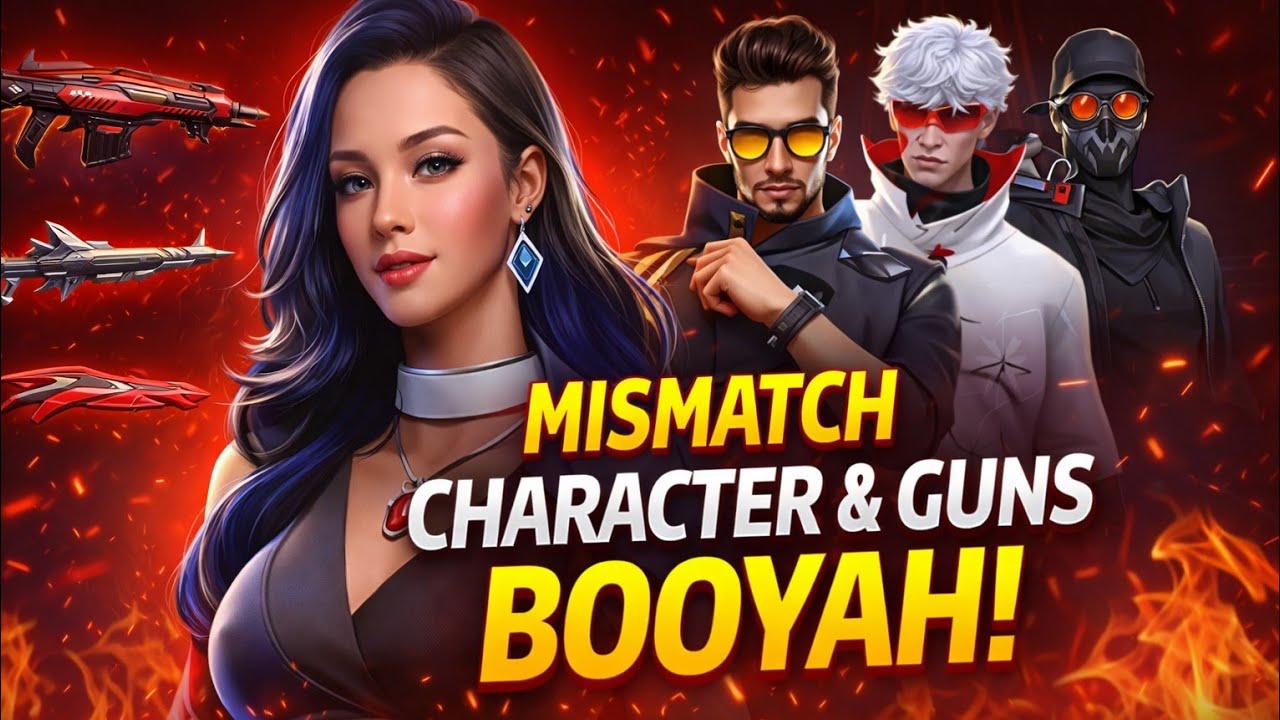 🔥 Mismatch Character & Guns Challenge | Full Gameplay | Booyah in Free Fire 🎮 #FreeFire #Gaming