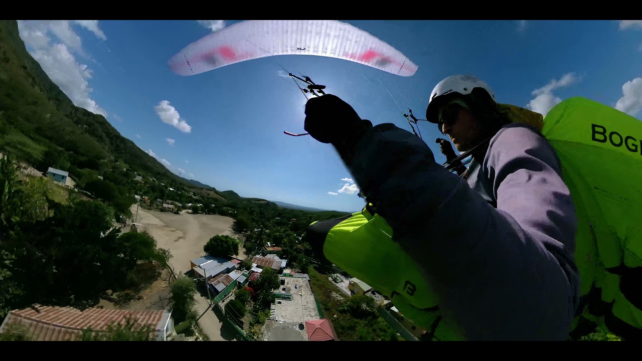 paragliding landing with lots of gradient wind