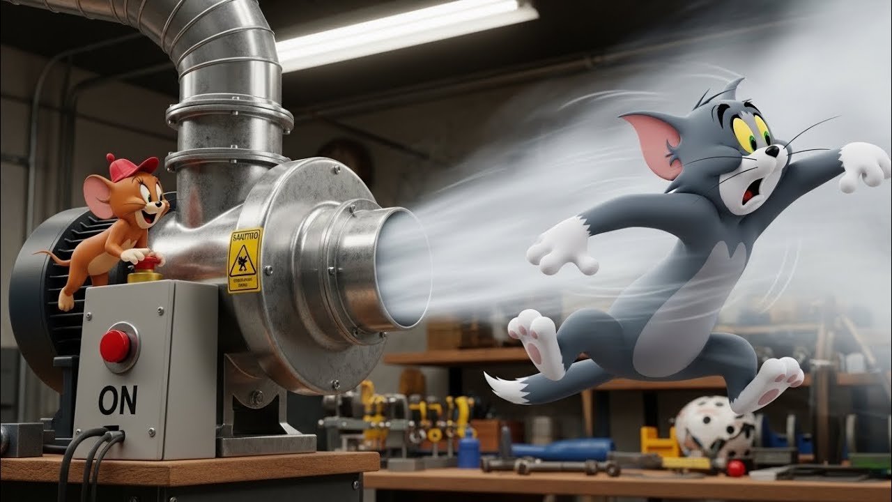 Tom and Jerry | Leaf Blower Backfire 🍂💨 | Funny Cartoon for Kids | New Adventure