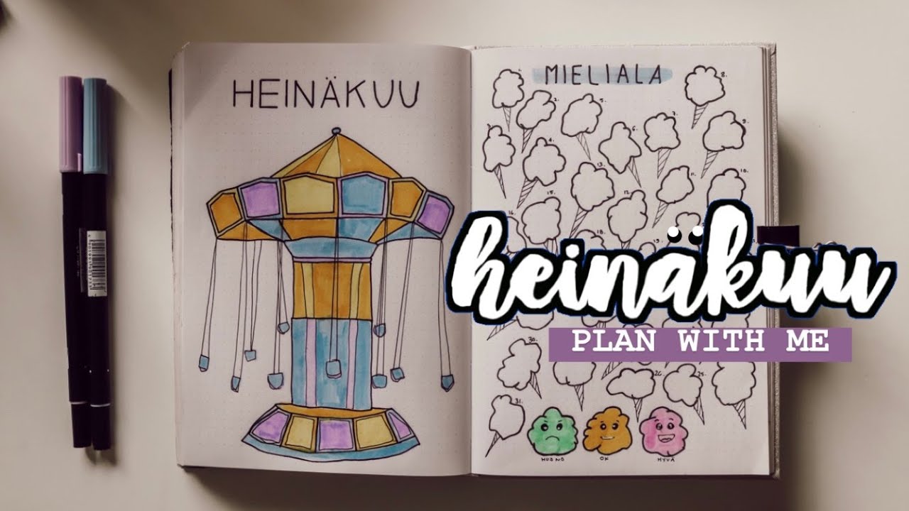 HEINÄKUU | bullet journal Suomi 2020