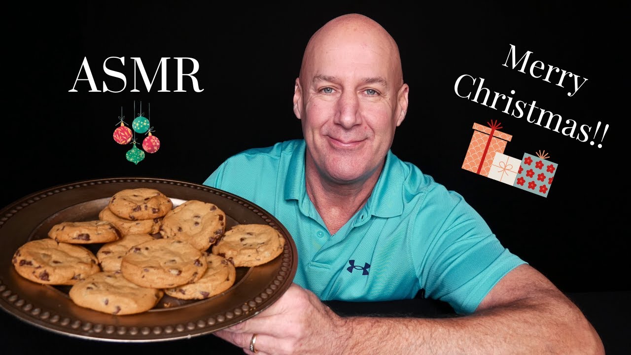 ASMR: MERRY CHRISTMAS EVERYONE!! CHOCOLATE CHIP COOKIES WITH ICE COLD MILK~SOFT SPOKEN 4K