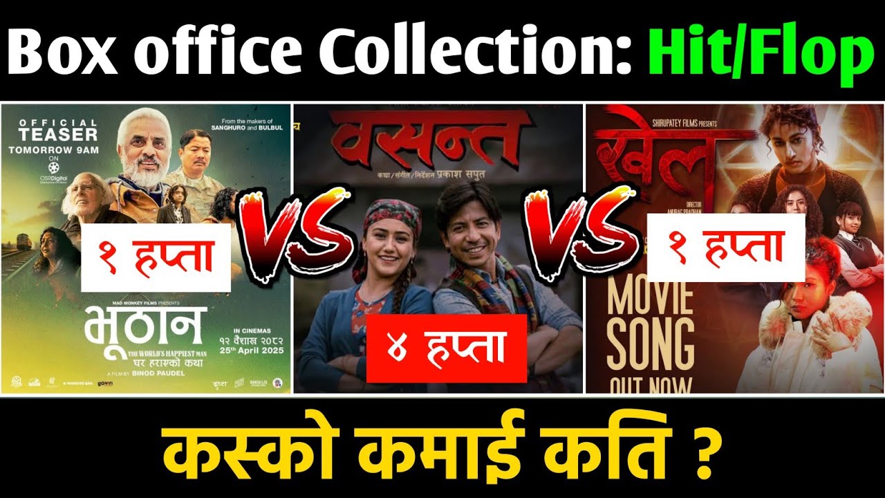 Basanta 28th Day, BHUTHAN & Khel 7th Day Box Office Collection, #basanta #bhuthan #khel #boxoffice