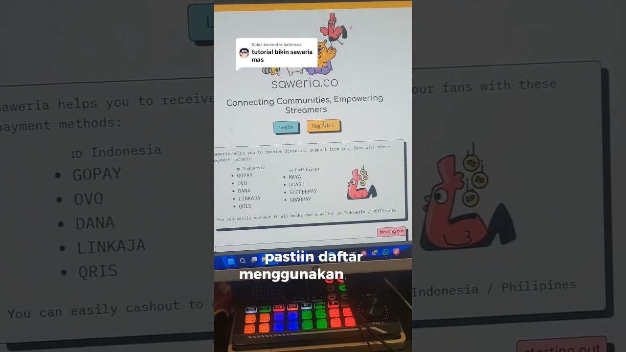Cara buat akun SAWERIA! #tipsandtricks #livestreaming #tutorial #saweriaon #saweria #donate