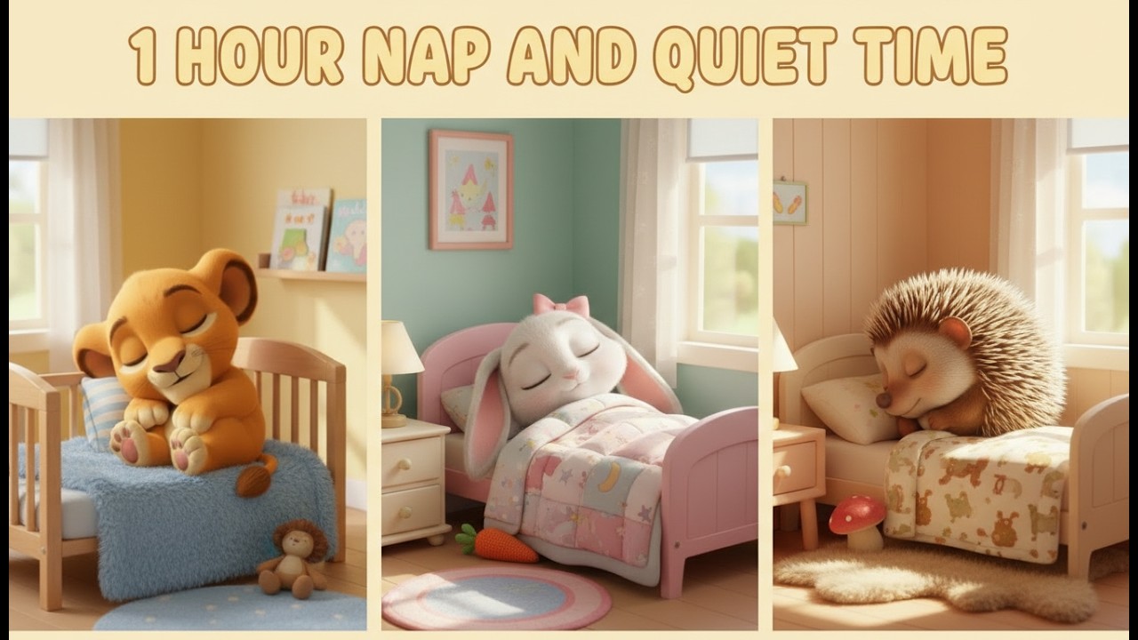 1 Hour Nap Time Music for Classrooms & Home 💤 Quiet Time & Sleep Music | Tiny Paws Academy