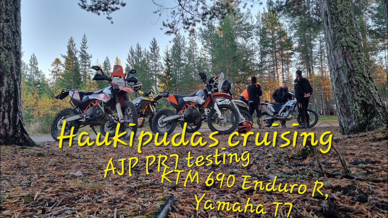 Haukipudas cruising with KTM 690 Enduro R & Tenere T7 and quick AJP PR7 test drive