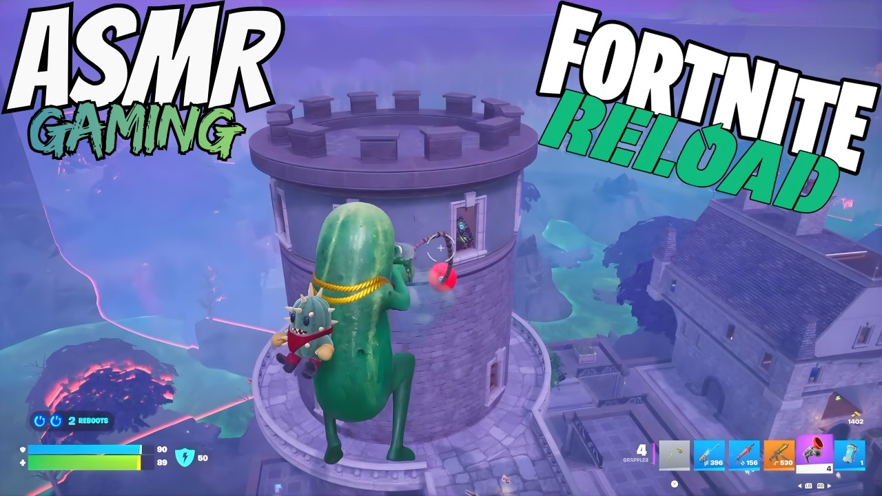 Gaming ASMR 💤 Fortnite RELOAD Nitemare Island Relaxing Match 😴 Soft Whispering + Gum Chewing 🎮