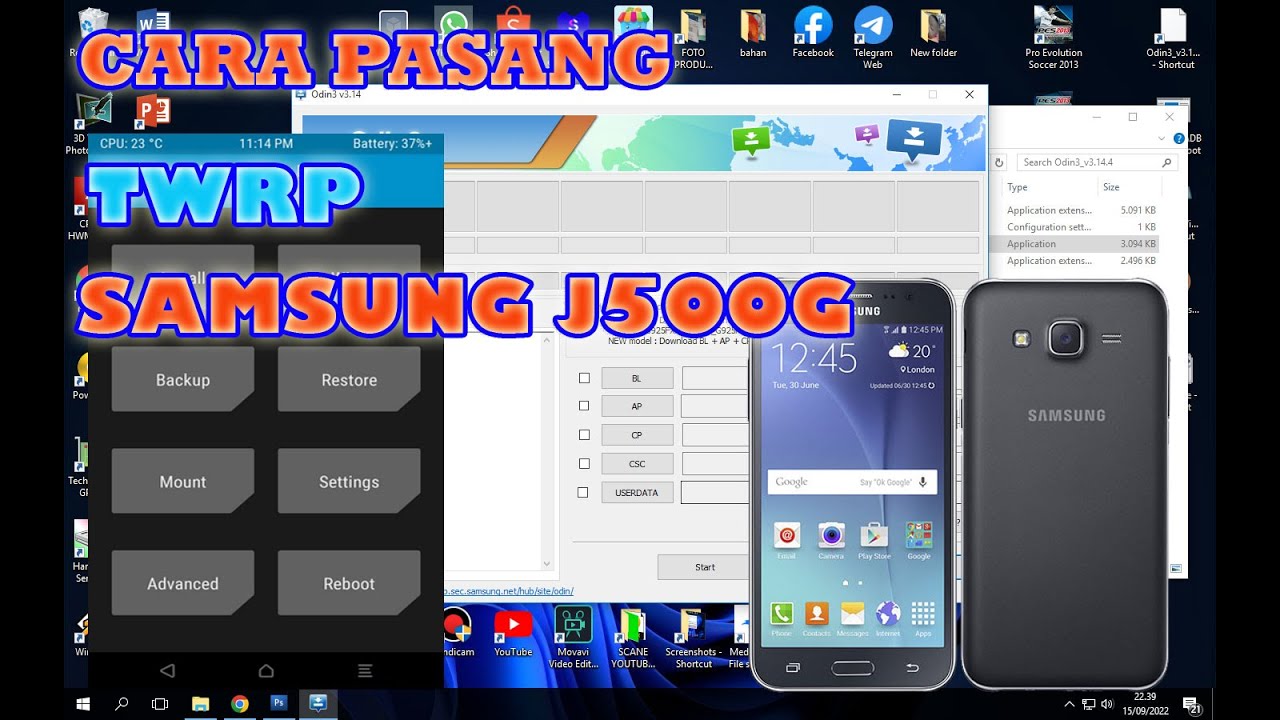 cara pasang twrp SAMSUNG J500G dan bahan 100% berhasil