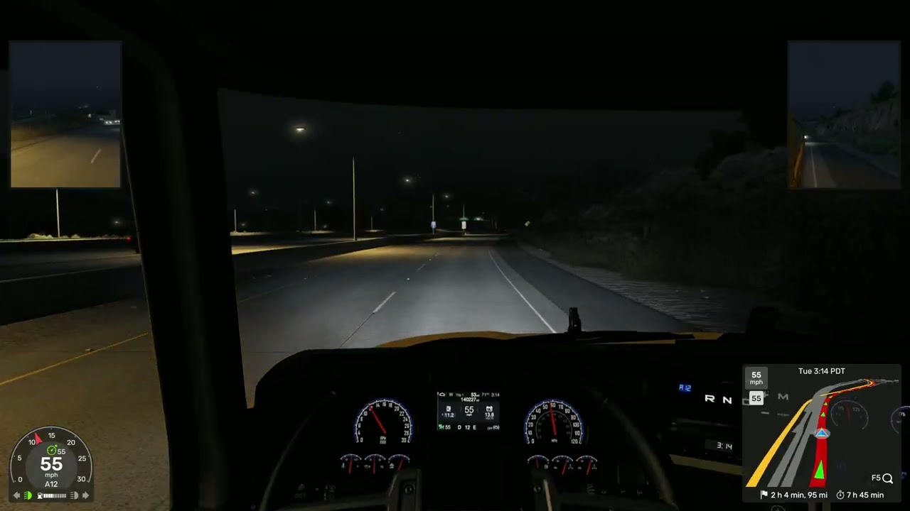 American Truck Simulator #79 Los Angeles-Bakersfield Mobile Barrier (No music, chill driving)