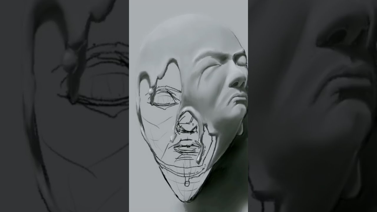 #shorts Melting face sculpture practice