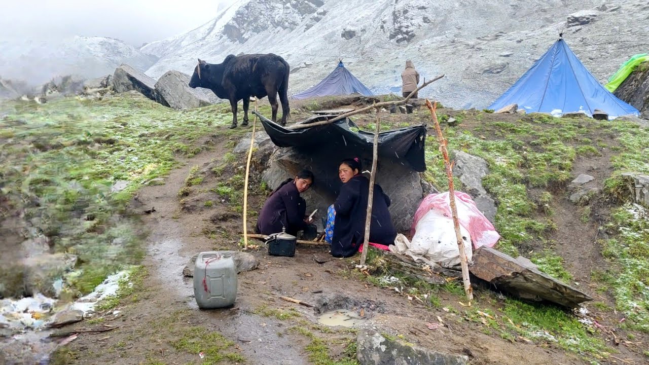 Nepali Mountain village life into the SnowFall Time | Daily Activities of Rural village life Nepal