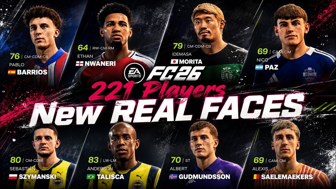 FC26 New Real Face 221 Players