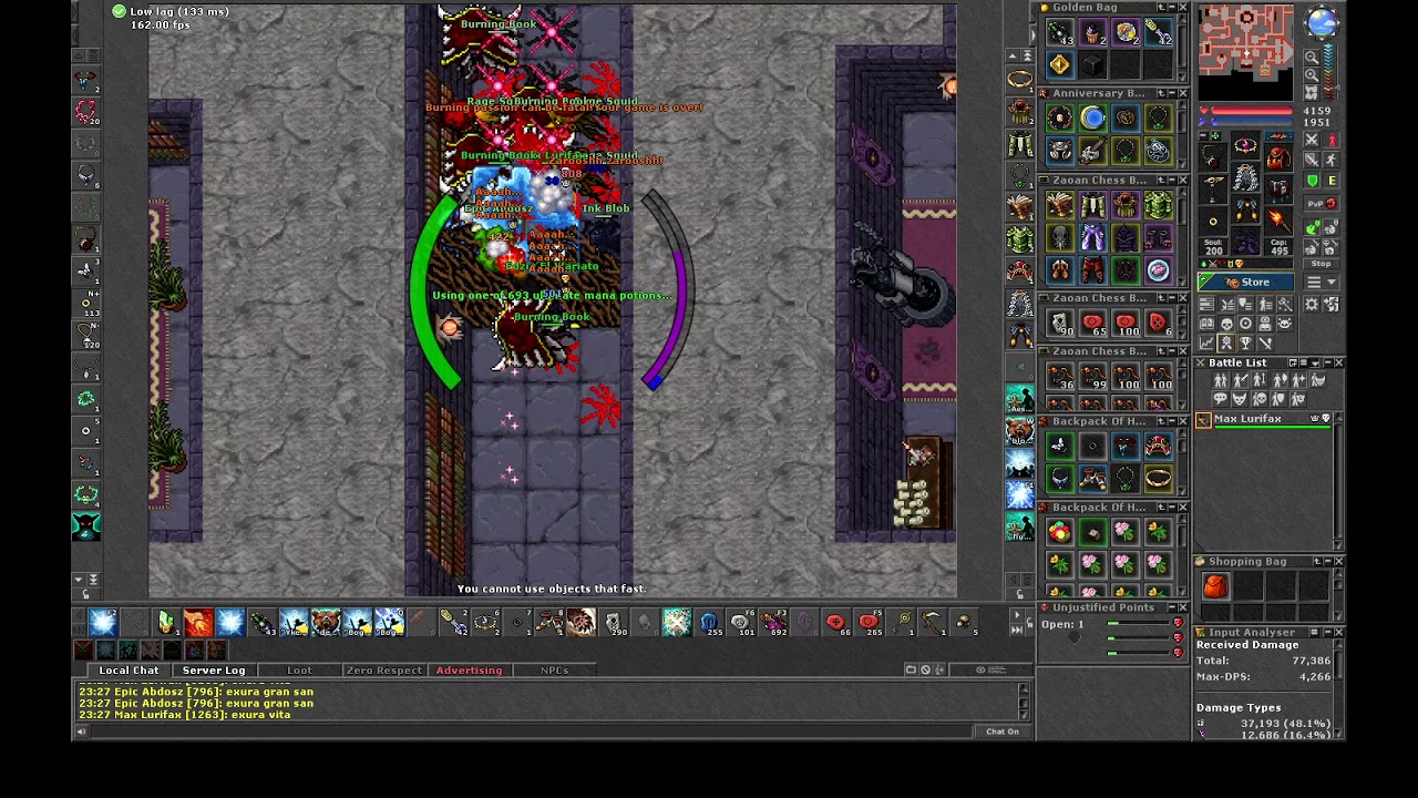 Tibia Antica l Libray Fight Top WDC 1300 Died