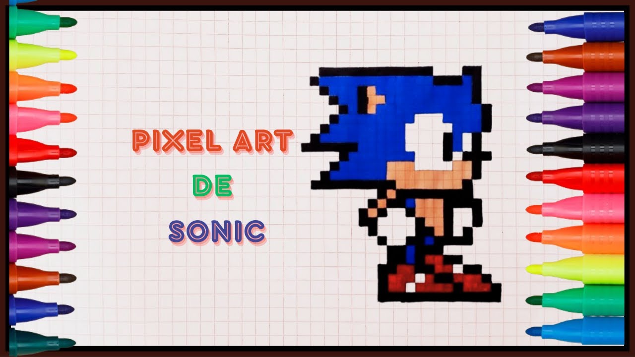 Como dibujar a SONIC en pixel art Tutorial paso a paso