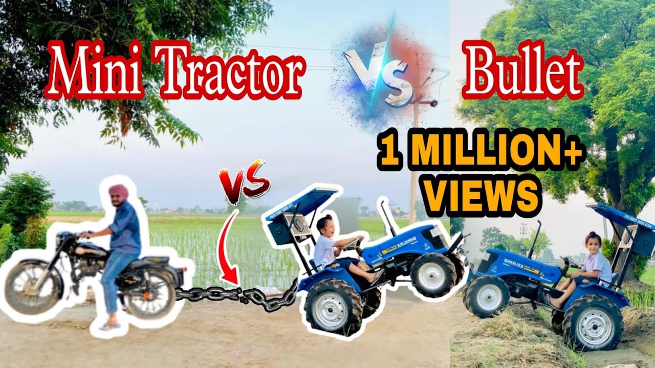 #minitractor 🚜won the battle with 🏍bullet Mini tractor 🚜vs bullet 🏍@ 0300 Ale @Sourav Joshi Vlogs