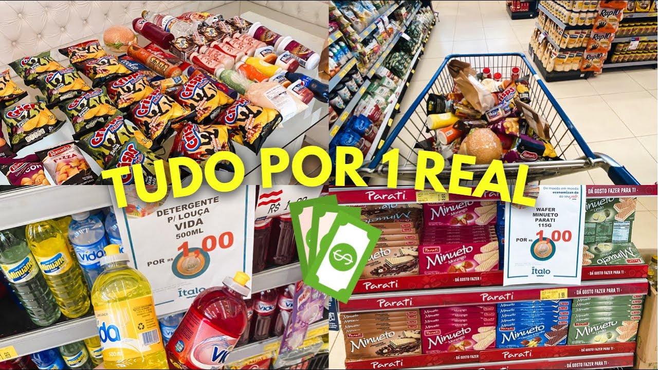 VLOG | Compras no mercado de 1 REAL 🤑 em Curitiba *COMPREI MUITO* 🙊