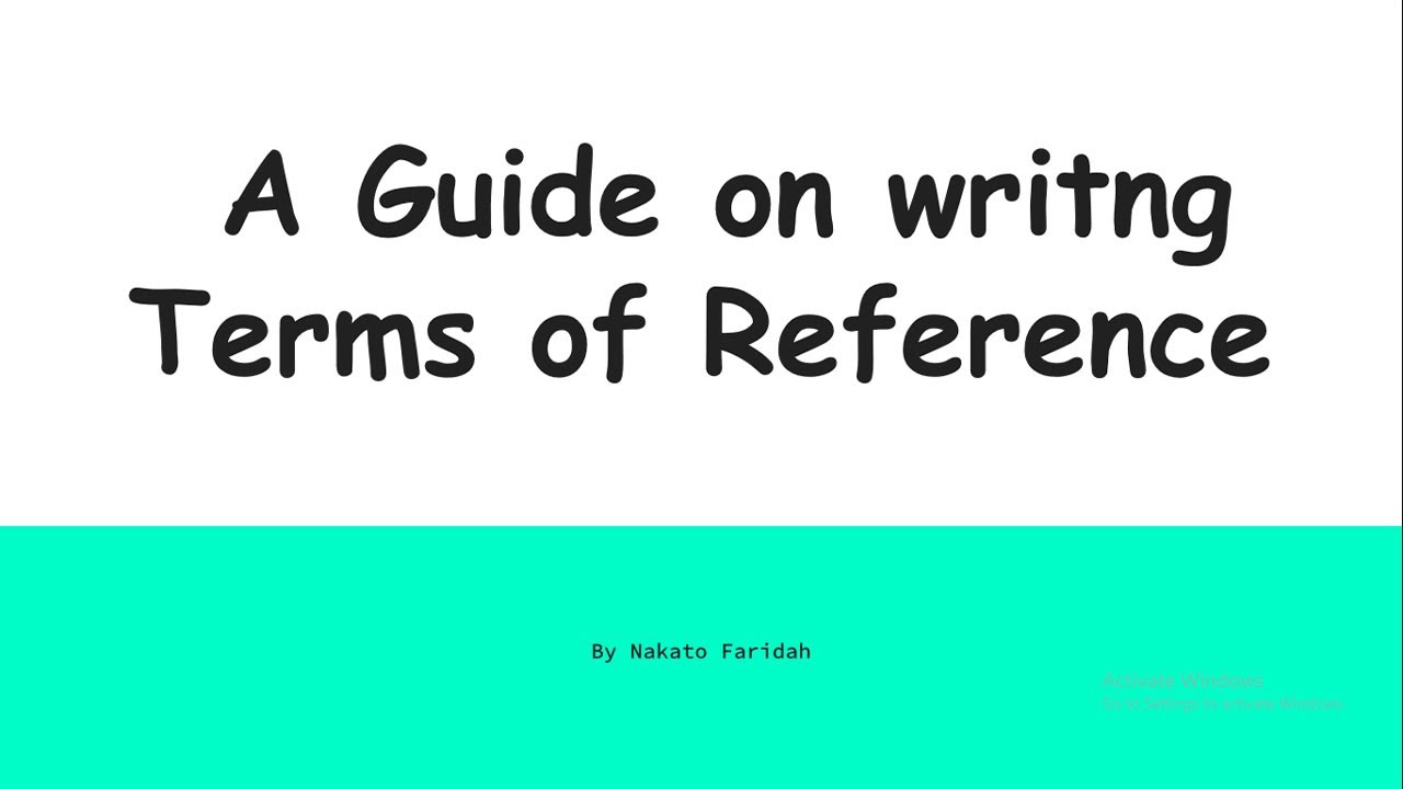 A guide on  writing Terms of reference for Evaluation