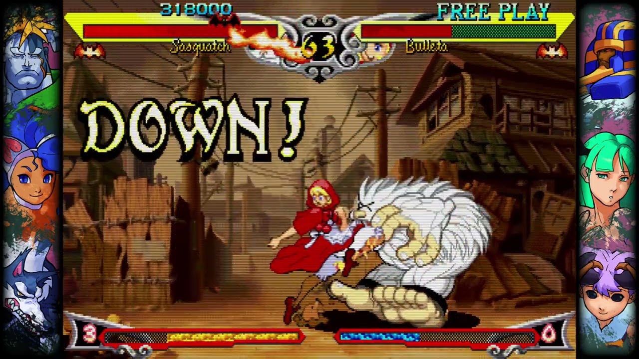 Vampire Savior - Gameplay com o Sasquatch.