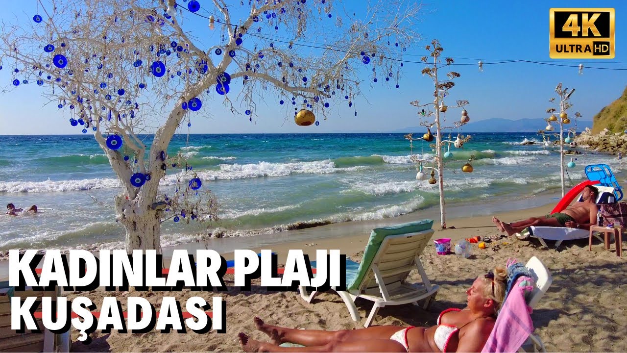 Kuşadası Ladies Beach, Walking Tour l 3 October 2021 Turkey [4K UHD]