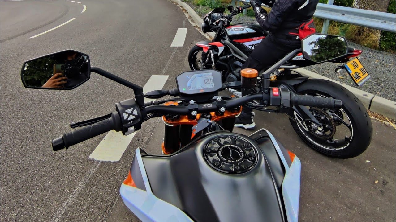 Ktm Duke 890R | Triumph Street Triple 765RS | Twisties & Wheelies| RAW [4K]