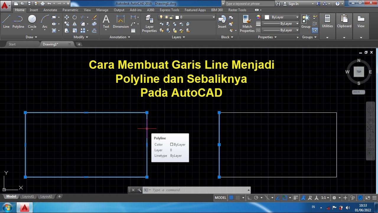 Cara Membuat Garis Line Menjadi Polyline dan Sebaliknya Pada AutoCAD