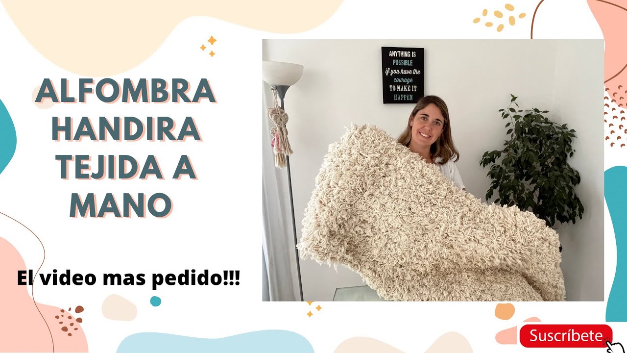 Alfombra Handira tejida a mano, se hace rápido y fácil. Video mas pedido!!