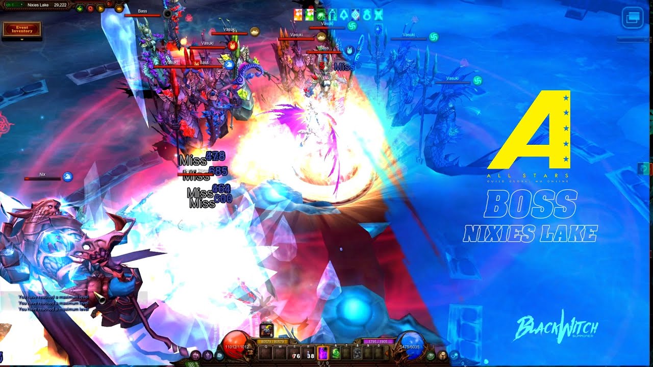 Hunting BOSS Nixies Lake - BlackWitch SUM 1450 - GMO Mu Online - 4K 60fps