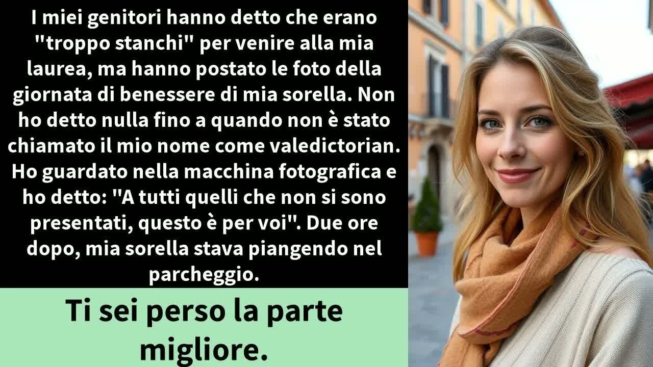 I miei genitori hanno detto che erano ＂troppo stanchi＂ per venire alla mia laurea,