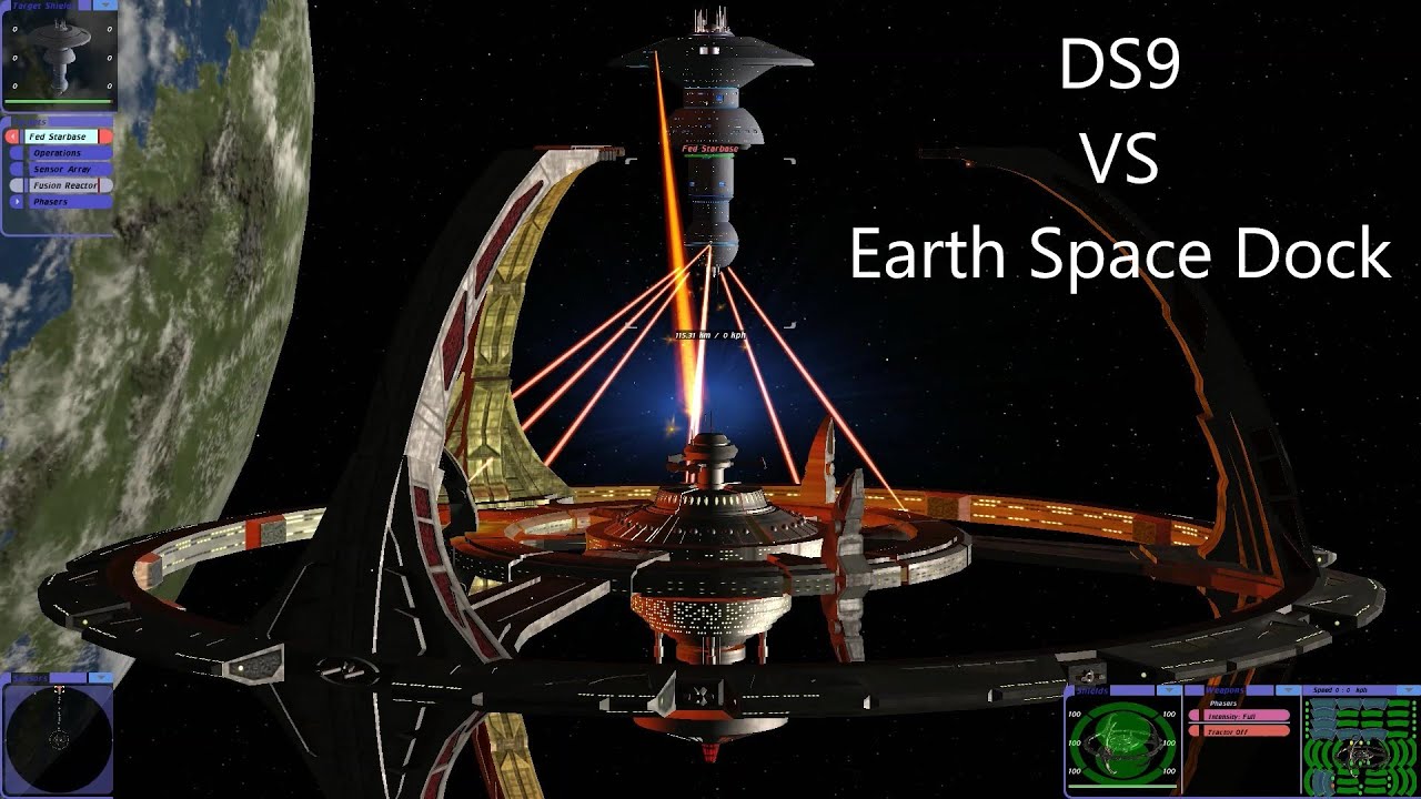Deep Space nine VS Earth Space Dock | Star Trek Bridge Commander Battle | BC-Remastered |