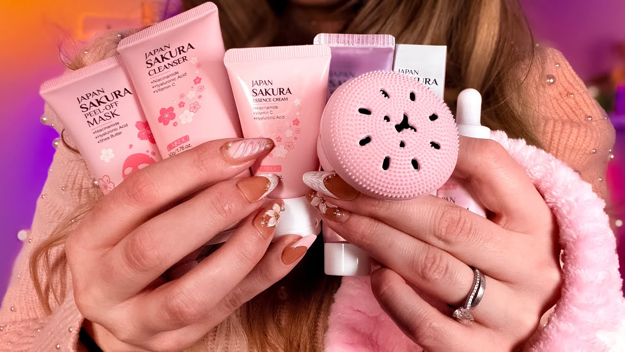 Pink Pampering ASMR 🌸 Cherry Blossom Skincare