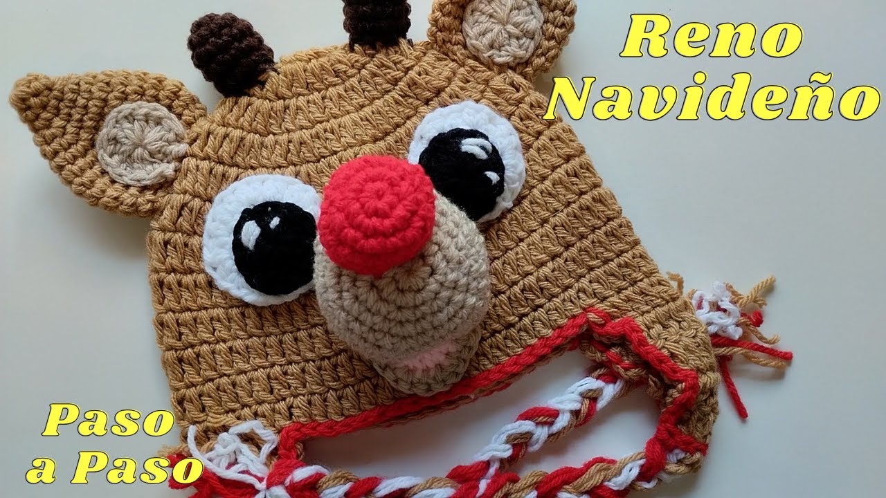Gorro Reno Navideño Rodolfo Paso a Paso CROCHET fácil
