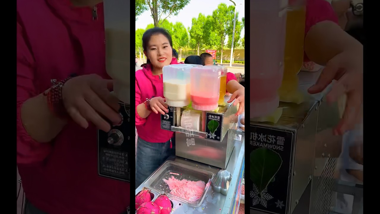 Snow ice machine,Fruit juice drink ice maker. #machine #foodpreparation