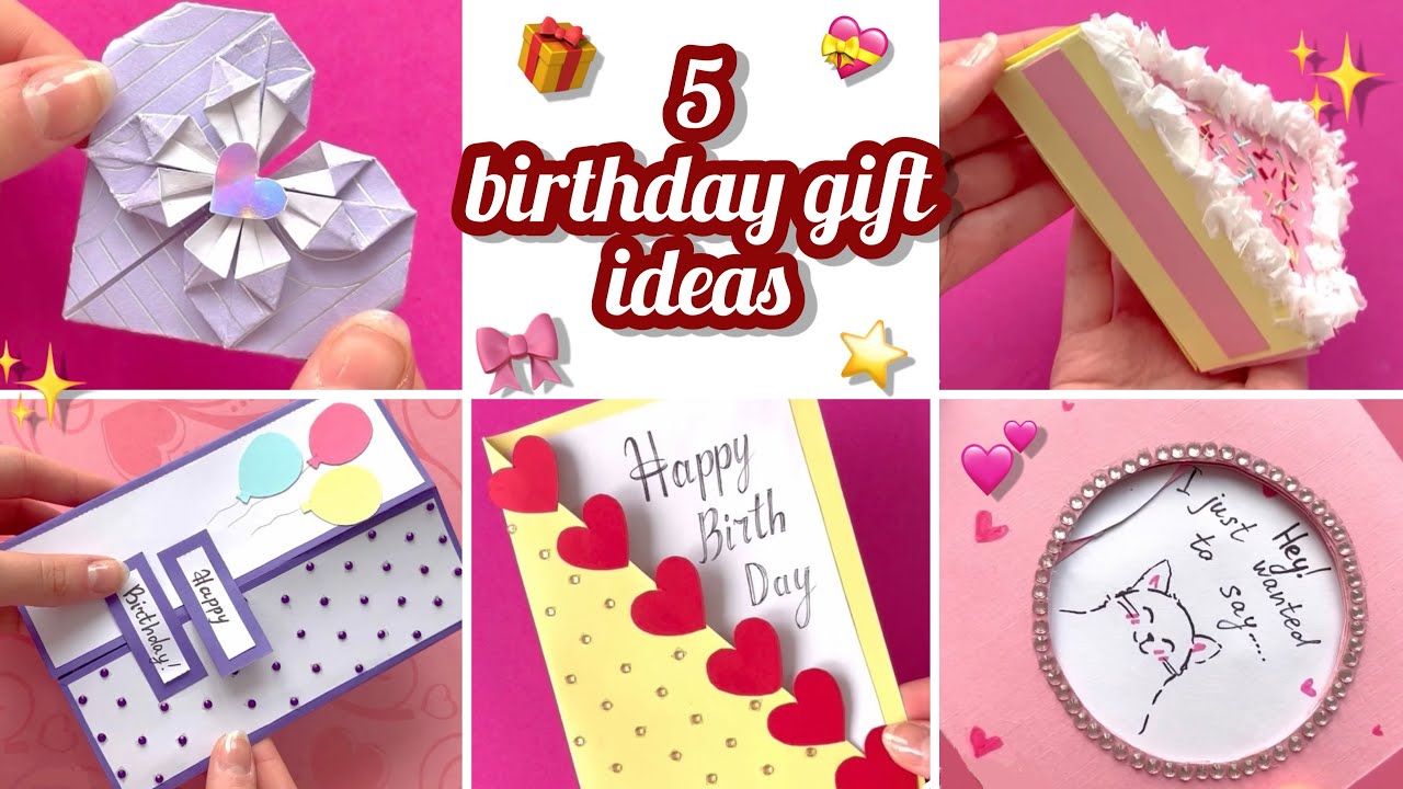 5 Ideas | DIY BIRTHDAY GIFT IDEAS | Cute gifts | DIY 3D birthday card 🎁