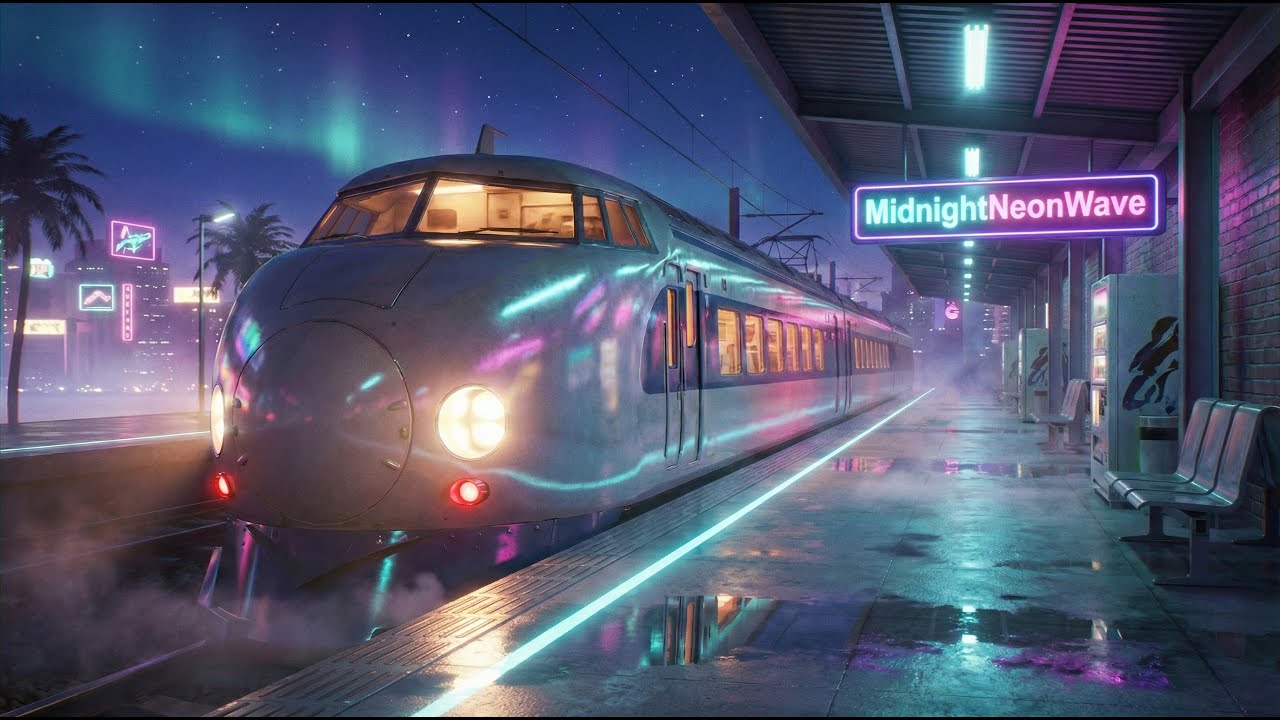 Neon Night Train 🚆 | Midnight Neon Drive Synthwave