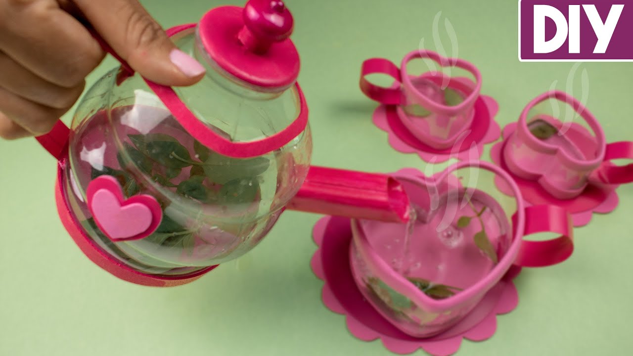 Como hacer una tetera con material reciclado | juego de té ☕juguete fácil de hacer