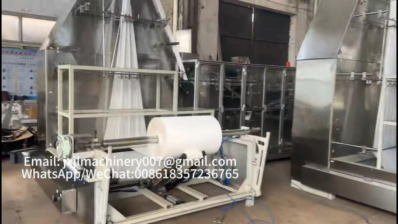 Automatic Non Woven Bath Towel Folding Machine With Horizontal Flow Wrapper