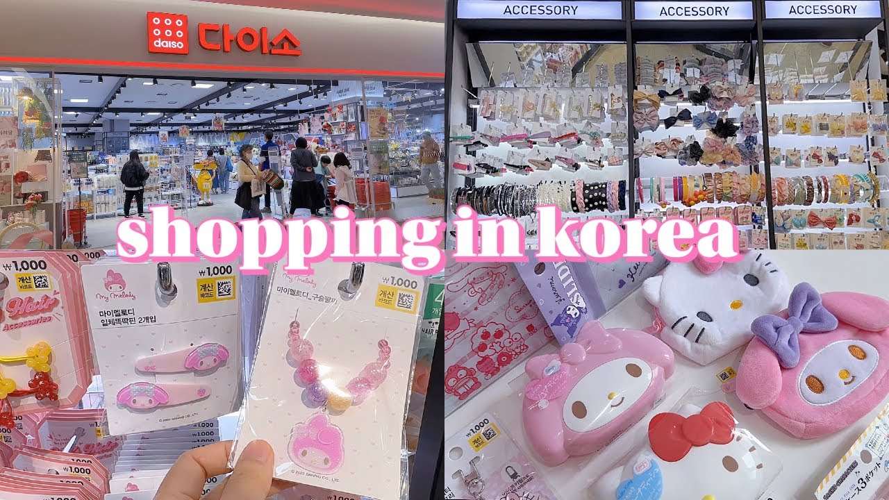 shopping in Korea vlog 🇰🇷 daiso stationery haul 💕 sanrio collection