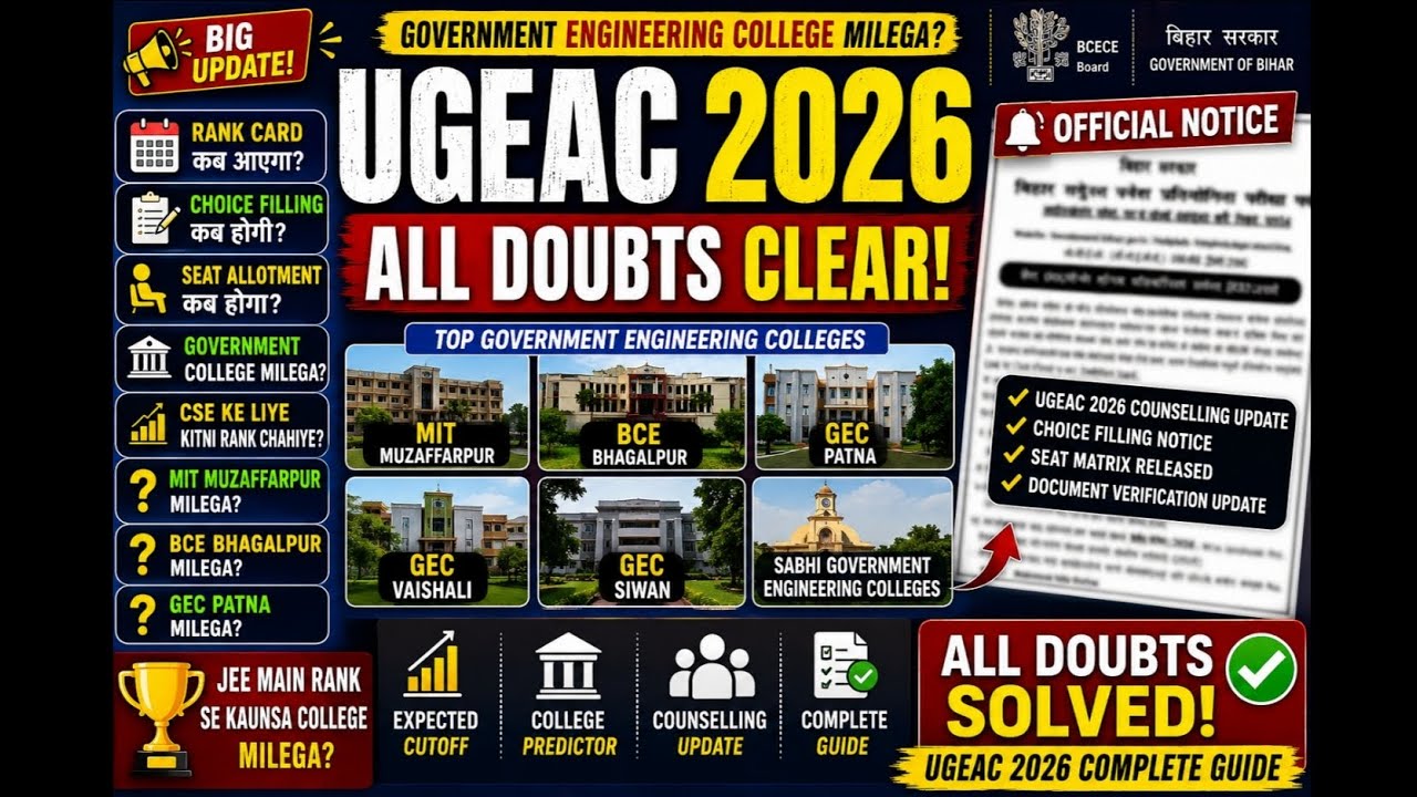 BIHAR UGEAC 2026 RESULT BIGGEST UPDATE 🙂|| GREAT ACHIEVEMENT || RANK CARD ||UGEAC 2026
