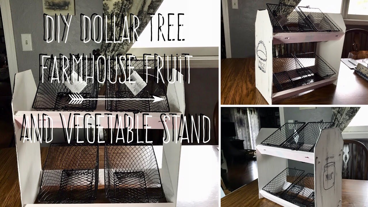 DIY Dollar Tree  Farmhouse Fruit  And Vegetable Stand