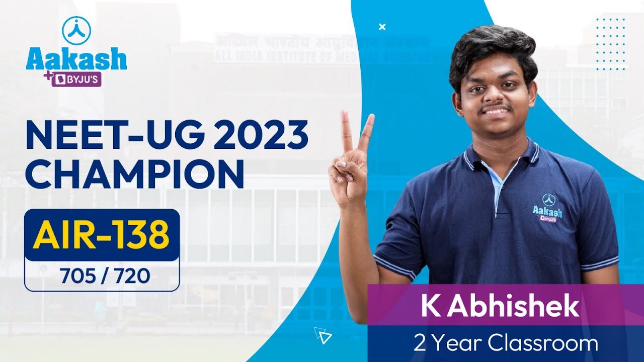 K Abhishek Advices Aspirant To Not Keep Any Backlogs | AIR 138 (705/720), NEET (UG) 2023 Result