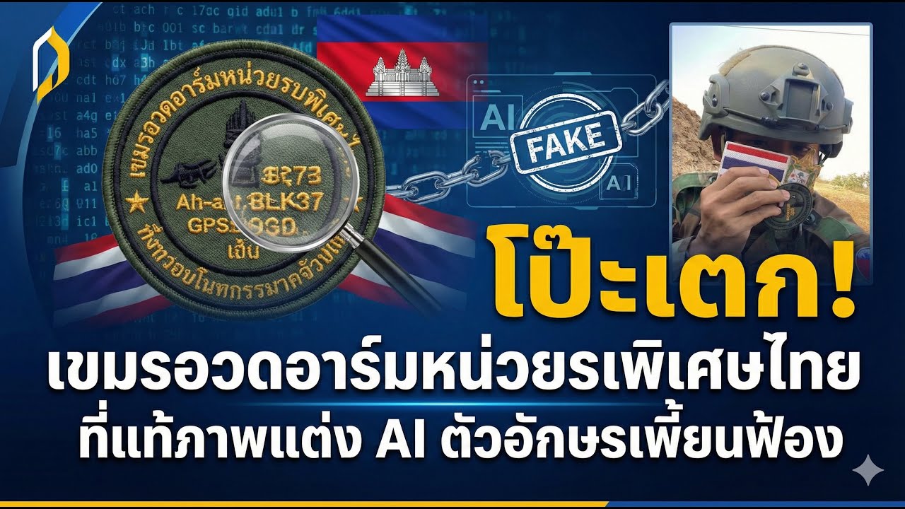 โป๊ะแตก เขมรอวดอาร์มหน่วยรบพิเศษไทย ที่แท้ภาพแต่ง AI ตัวอักษรเพี้ยนฟ้อง