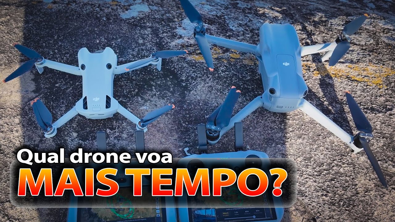 Autonomia de bateria do Mini 4 Pro e Air 3. Qual voa mais?