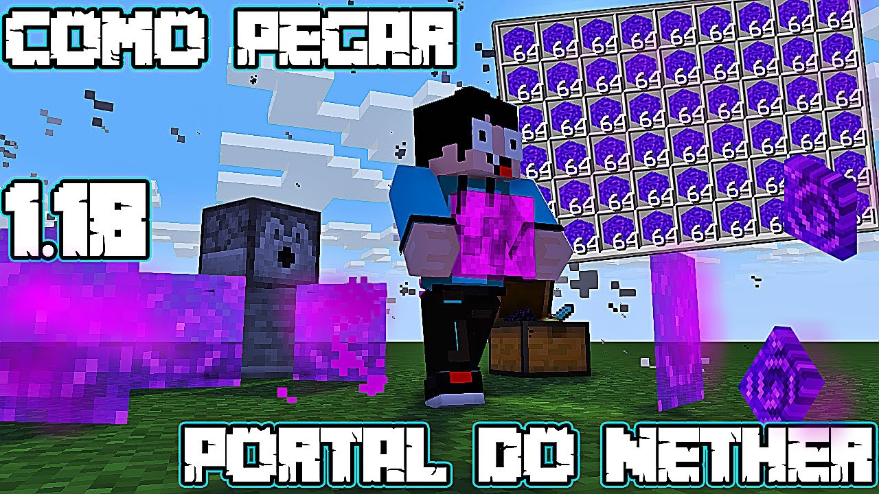 NOVO BUG 1.18 Como pegar PORTAL do NETHER no Minecraft Bedrock No Sobrevivência!