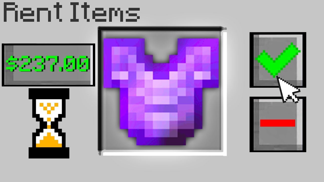Minecraft Bedwars but I can rent any item in the game...