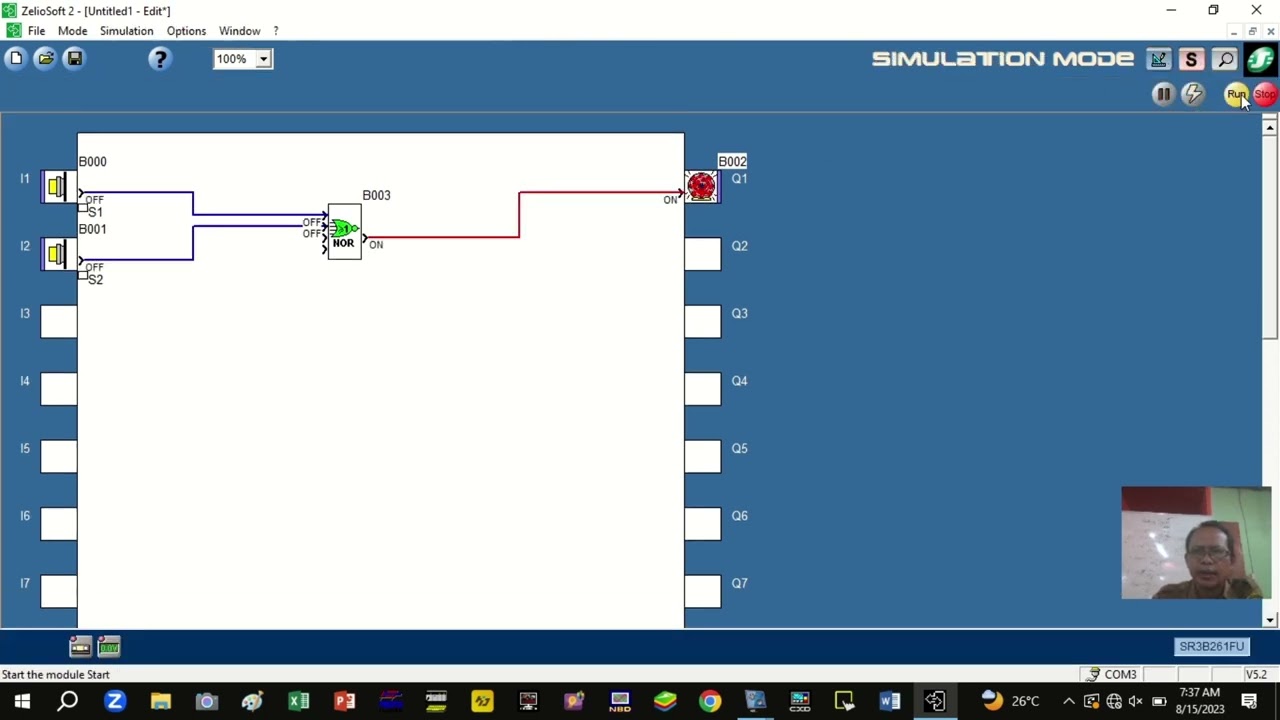 PARKIR OTOMATIS dengan FBD Zelio Soft 2 Kendali Smart Relay SR3B261FU
