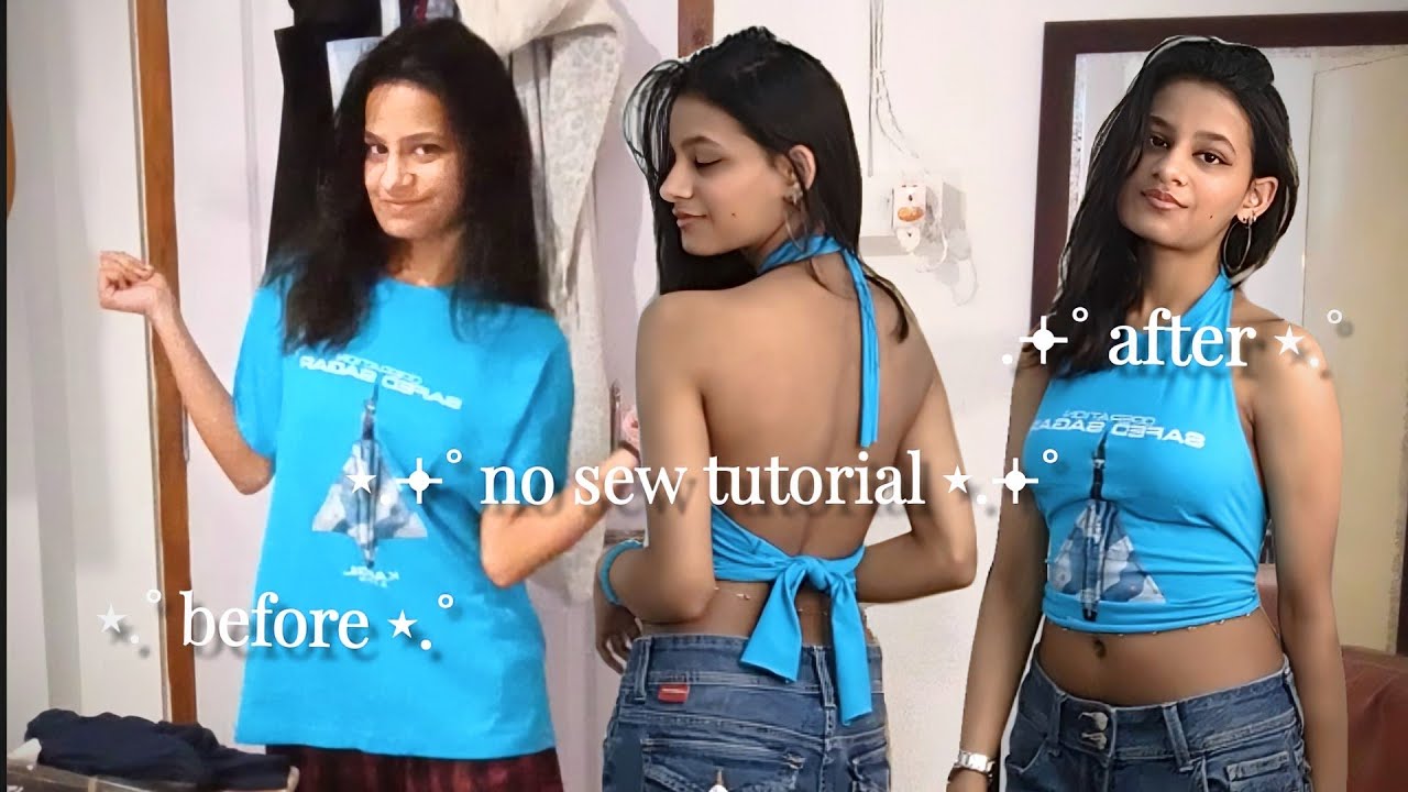 How to turn your basic tshirt into a cute top .𖥔˚