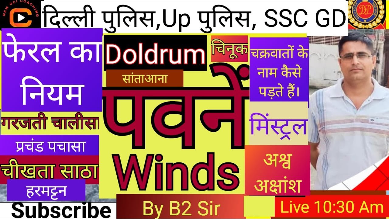 GEOGRAPHY/पवनें /CLASS-12//उन्नति बैच/up police operator/and allotherexam / B2 sir