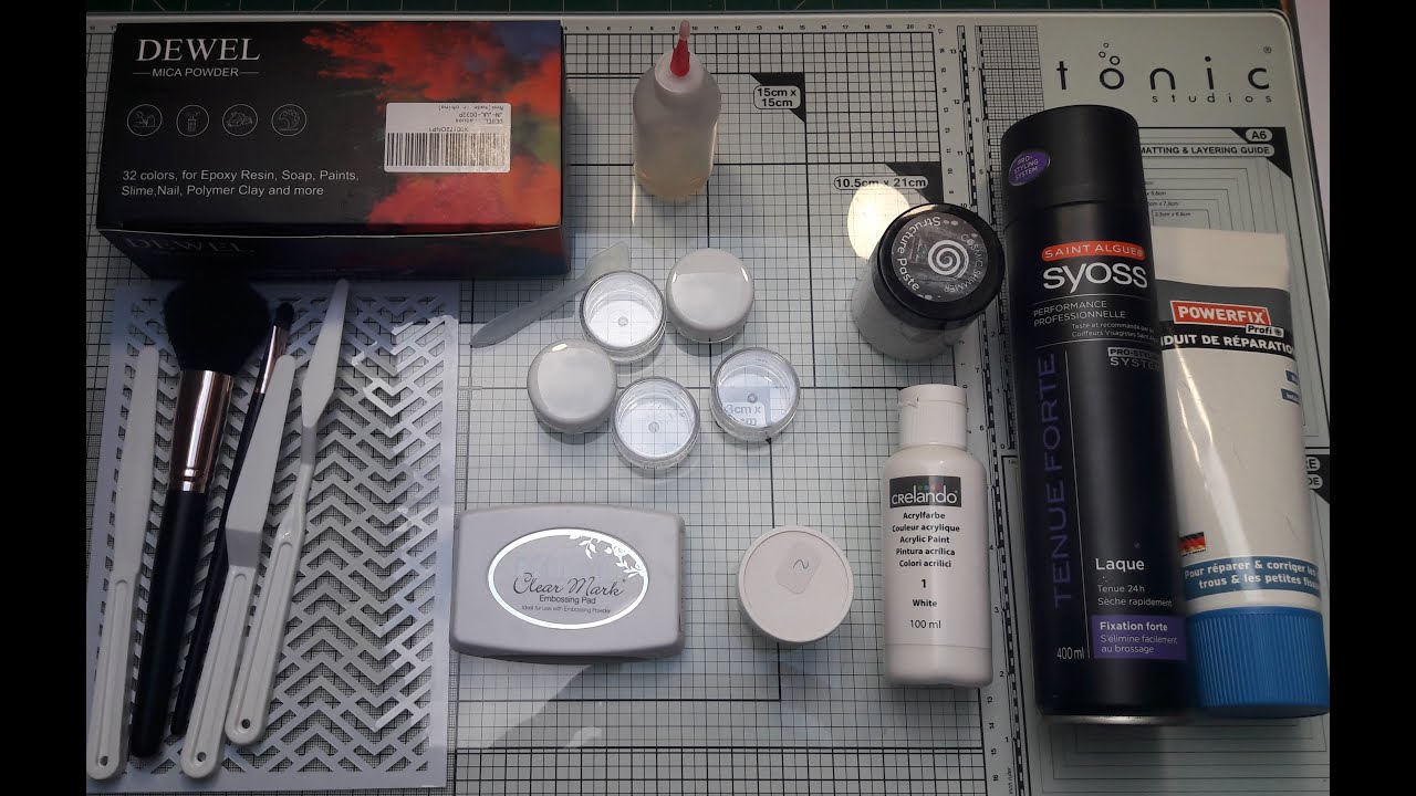 je teste les poudres mica  #poudre mica, #scrap, #scrapbooking, #embossage, #pochoir, #test,