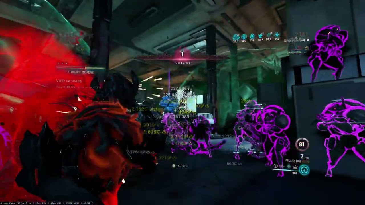 Nidus solo Void Cascade Lvl9999 131 Exolizers - Warframe (reupload better quality)